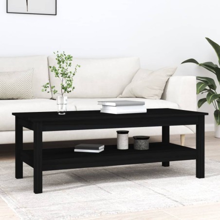 vidaXL Couchtisch Schwarz 110x50x40 cm Massivholz Kiefer
