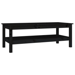 vidaXL Couchtisch Schwarz 110x50x40 cm Massivholz Kiefer