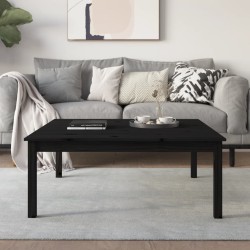 vidaXL Couchtisch Schwarz 100x100x40 cm Massivholz Kiefer
