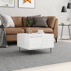 vidaXL Couchtisch Hochglanz-Weiß 55x55x36,5 cm Holzwerkstoff