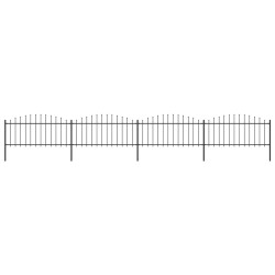 vidaXL Gartenzaun mit Speerspitzen Stahl (0,5 - 0,75) x 6,8 m Schwarz