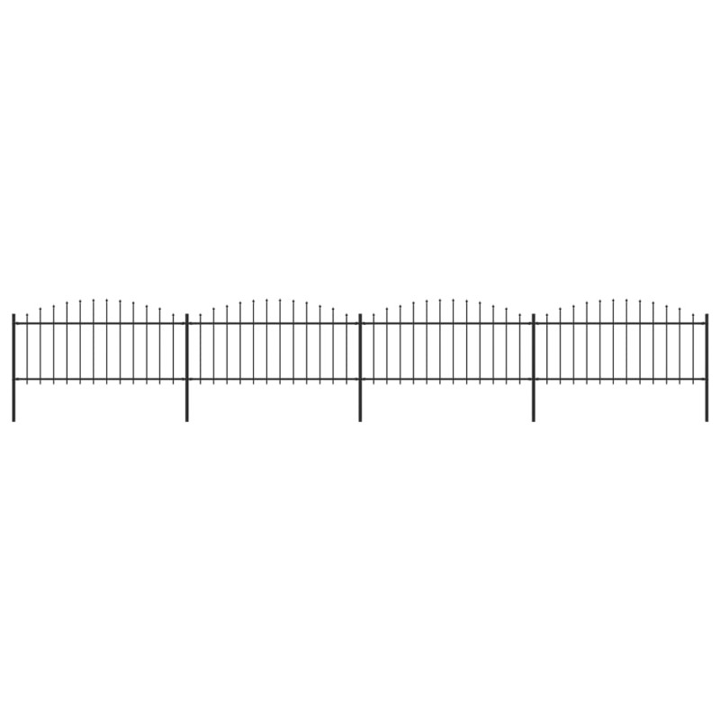 vidaXL Gartenzaun mit Speerspitzen Stahl (0,5 - 0,75) x 6,8 m Schwarz vidaXL Gartenzaun mit Speerspitzen Stahl (0,5 - 0,75) x 6,8 m Schwarz