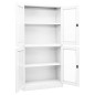 vidaXL Büroschrank Weiß 90x40x180 cm Stahl und Hartglas vidaXL Büroschrank Weiß 90x40x180 cm Stahl und Hartglas