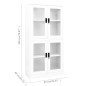 vidaXL Büroschrank Weiß 90x40x180 cm Stahl und Hartglas vidaXL Büroschrank Weiß 90x40x180 cm Stahl und Hartglas
