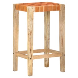 vidaXL Barhocker 2 Stk. Braun Echtleder 75 cm 