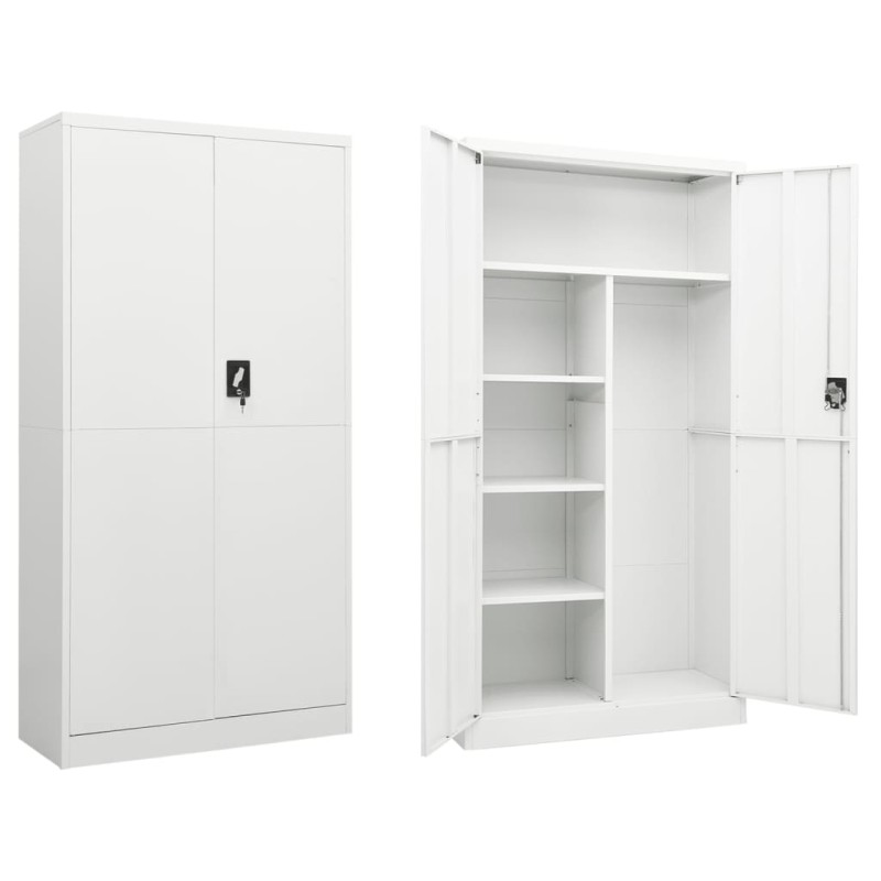 vidaXL Schließfachschrank Weiß 90x40x180 cm Stahl vidaXL Schließfachschrank Weiß 90x40x180 cm Stahl