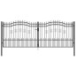 vidaXL Zauntor mit Speerspitzen Schwarz 406x198 cm Stahl vidaXL Zauntor mit Speerspitzen Schwarz 406x198 cm Stahl