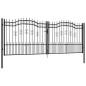 vidaXL Zauntor mit Speerspitzen Schwarz 406x198 cm Stahl vidaXL Zauntor mit Speerspitzen Schwarz 406x198 cm Stahl