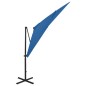 vidaXL Ampelschirm mit Mast und LED-Beleuchtung Azurblau 250 cm