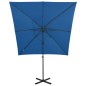 vidaXL Ampelschirm mit Mast und LED-Beleuchtung Azurblau 250 cm