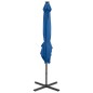 vidaXL Ampelschirm mit Mast und LED-Beleuchtung Azurblau 250 cm