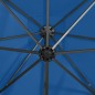 vidaXL Ampelschirm mit Mast und LED-Beleuchtung Azurblau 250 cm