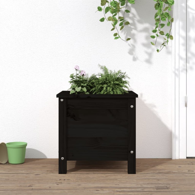 vidaXL Pflanzkübel Schwarz 40x40x39 cm Massivholz Kiefer vidaXL Pflanzkübel Schwarz 40x40x39 cm Massivholz Kiefer