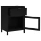 vidaXL Nachttisch Schwarz 40x30x54,5 cm Stahl und Glas vidaXL Nachttisch Schwarz 40x30x54,5 cm Stahl und Glas