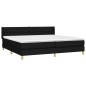 vidaXL Boxspringbett mit Matratze Schwarz 200x200 cm Stoff vidaXL Boxspringbett mit Matratze Schwarz 200x200 cm Stoff