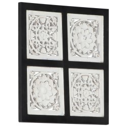 vidaXL Handgeschnitztes Wandpaneel MDF 40x40x1,5 cm Schwarz und Weiß