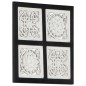 vidaXL Handgeschnitztes Wandpaneel MDF 40x40x1,5 cm Schwarz und Weiß vidaXL Handgeschnitztes Wandpaneel MDF 40x40x1,5 cm Schwarz und Weiß