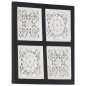 vidaXL Handgeschnitztes Wandpaneel MDF 40x40x1,5 cm Schwarz und Weiß vidaXL Handgeschnitztes Wandpaneel MDF 40x40x1,5 cm Schwarz und Weiß