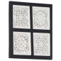 vidaXL Handgeschnitztes Wandpaneel MDF 40x40x1,5 cm Schwarz und Weiß vidaXL Handgeschnitztes Wandpaneel MDF 40x40x1,5 cm Schwarz und Weiß