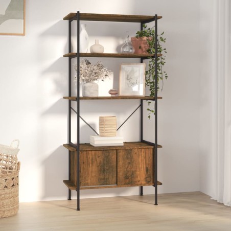vidaXL Regal mit 5 Böden und Schrank 80x40x163 cm Stahl Holzwerkstoff