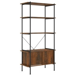 vidaXL Regal mit 5 Böden und Schrank 80x40x163 cm Stahl Holzwerkstoff