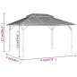 vidaXL Pavillon mit Doppeldach 3x4 m Anthrazit vidaXL Pavillon mit Doppeldach 3x4 m Anthrazit