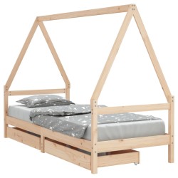 vidaXL Kinderbett mit Schubladen 90x190 cm Massivholz Kiefer