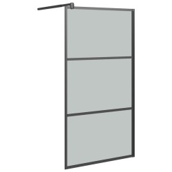 vidaXL Duschwand für Walk-In Dusche 100x195 cm Dunkel ESG Glas Schwarz