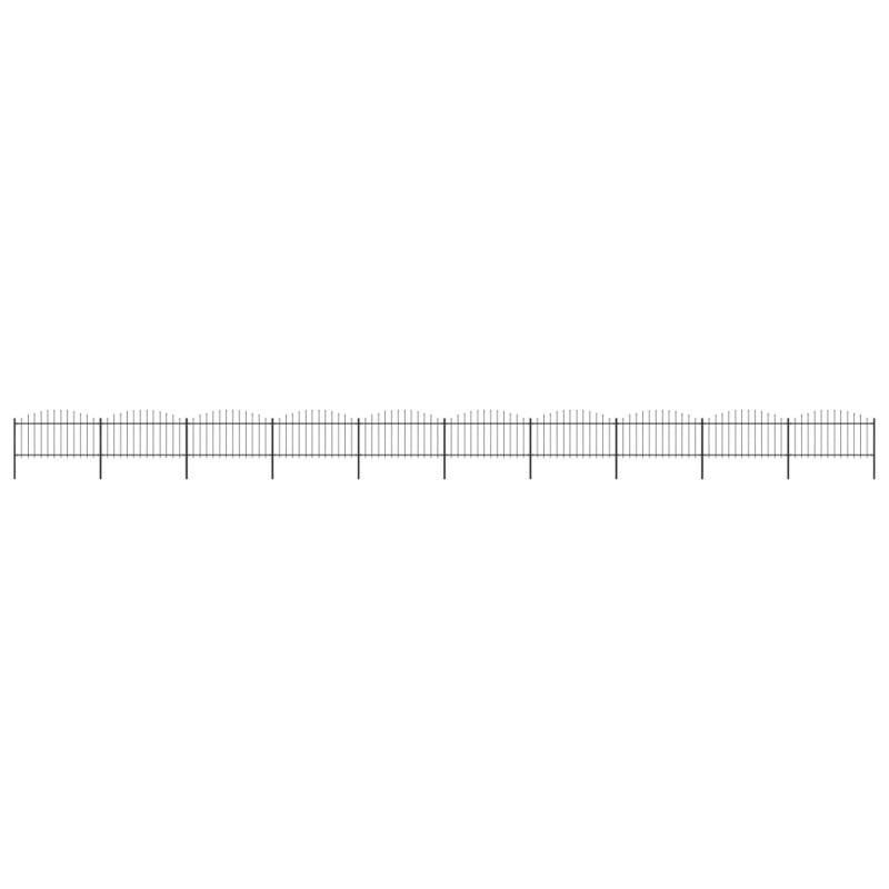 Gartenzaun mit Speerspitzen Stahl (1,25 - 1,5) x 17 m Schwarz Gartenzaun mit Speerspitzen Stahl (1,25 - 1,5) x 17 m Schwarz