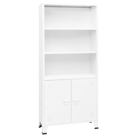 vidaXL Bücherregal im Industrie-Stil Weiß 80x32x180 cm Stahl