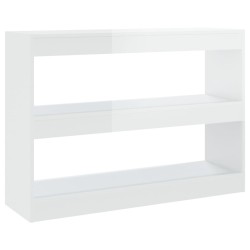 vidaXL Bücherregal/Raumteiler Hochglanz-Weiß 100x30x72 cm