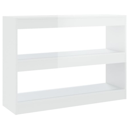 vidaXL Bücherregal/Raumteiler Hochglanz-Weiß 100x30x72 cm