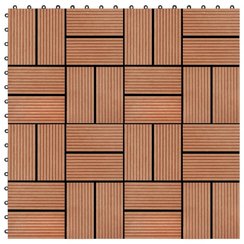 22 Stk. Terrassenfliesen 30 x 30 cm 2 qm WPC Teakholzfarbe 22 Stk. Terrassenfliesen 30 x 30 cm 2 qm WPC Teakholzfarbe