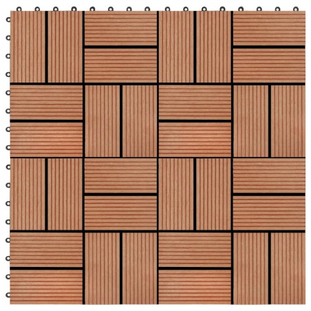 22 Stk. Terrassenfliesen 30 x 30 cm 2 qm WPC Teakholzfarbe