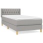 vidaXL Boxspringbett mit Matratze Hellgrau 90x190 cm Stoff vidaXL Boxspringbett mit Matratze Hellgrau 90x190 cm Stoff