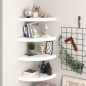 vidaXL Eck-Schweberegale 4 Stk. Hochglanz-Weiß 35x35x3,8 cm MDF vidaXL Eck-Schweberegale 4 Stk. Hochglanz-Weiß 35x35x3,8 cm MDF