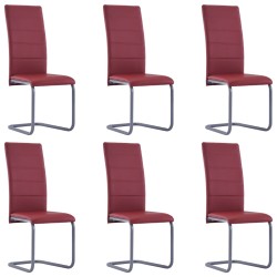 vidaXL Freischwinger 6 Stk. Rot Kunstleder