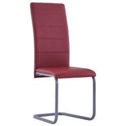 vidaXL Freischwinger 6 Stk. Rot Kunstleder