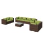 vidaXL 9-tlg. Garten-Lounge-Set mit Kissen Poly Rattan Braun vidaXL 9-tlg. Garten-Lounge-Set mit Kissen Poly Rattan Braun
