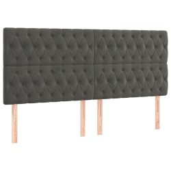 vidaXL Kopfteile 4 Stk. Dunkelgrau 90x7x78/88 cm Samt