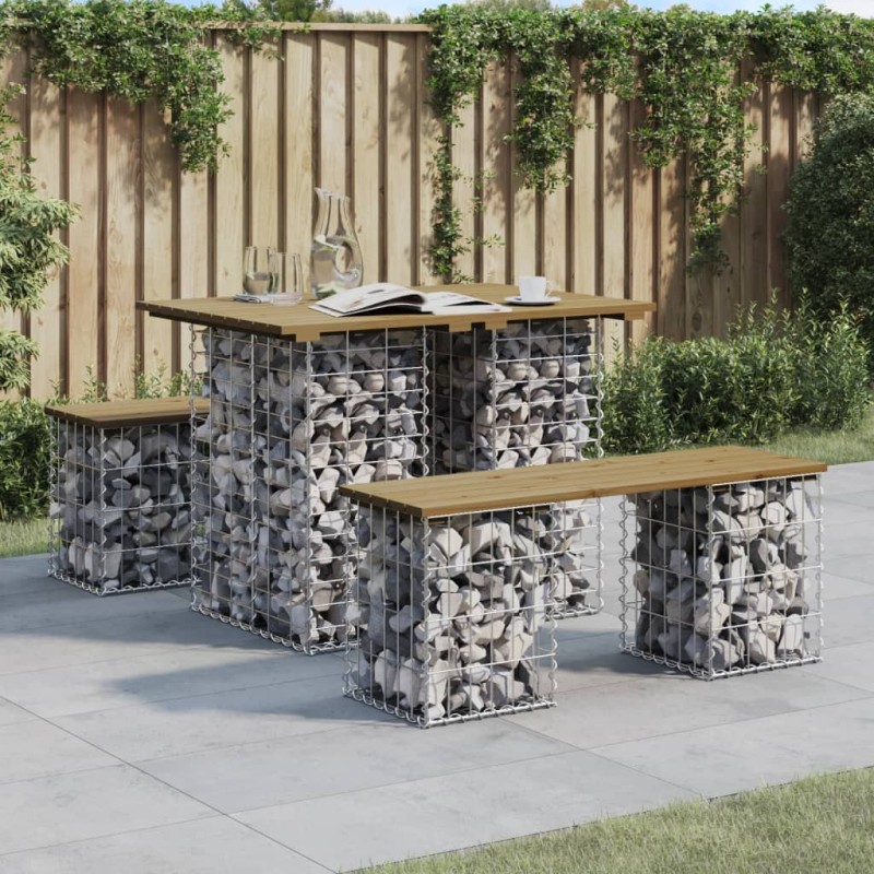 vidaXL Gartenbank aus Gabionen 100x70x72 cm Kiefernholz Imprägniert vidaXL Gartenbank aus Gabionen 100x70x72 cm Kiefernholz Imprägniert
