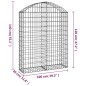 vidaXL Gabione mit Hochbogen 100x30x120/140 cm Verzinktes Eisen vidaXL Gabione mit Hochbogen 100x30x120/140 cm Verzinktes Eisen