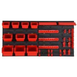 vidaXL 35-tlg Stapelboxen-Wandregal Rot & Schwarz 77x39cm Polypropylen