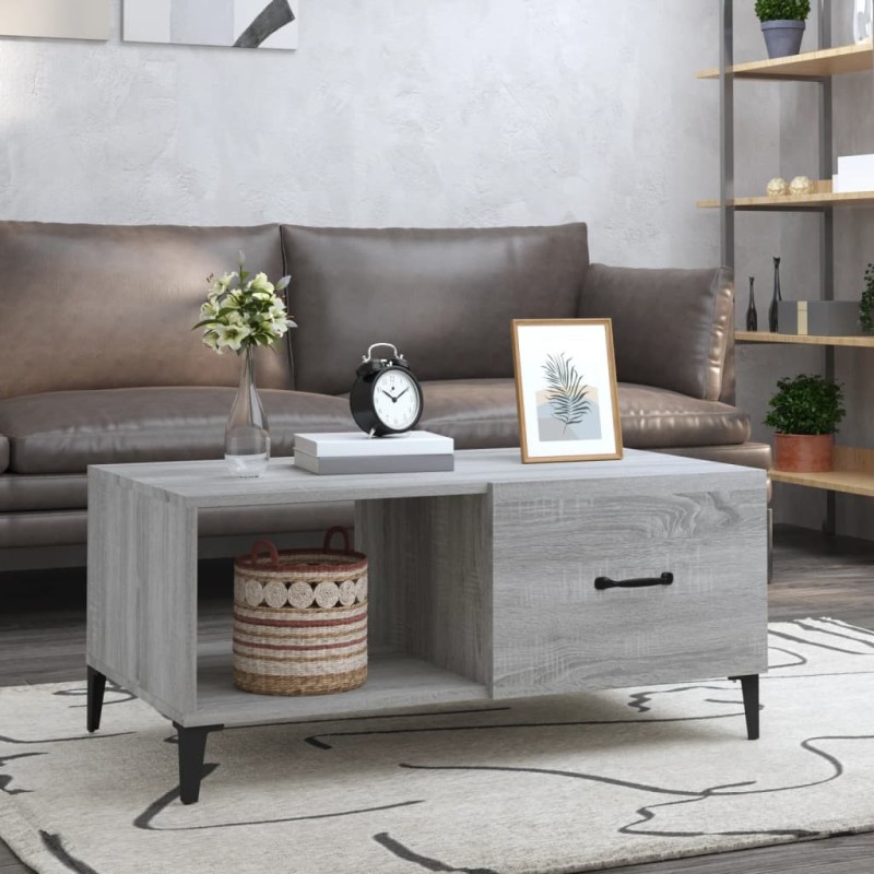 vidaXL Couchtisch Grau Sonoma 90x50x40 cm Holzwerkstoff vidaXL Couchtisch Grau Sonoma 90x50x40 cm Holzwerkstoff