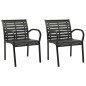 vidaXL Gartenstühle 2 Stk. Stahl und WPC Schwarz vidaXL Gartenstühle 2 Stk. Stahl und WPC Schwarz