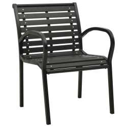 vidaXL Gartenstühle 2 Stk. Stahl und WPC Schwarz