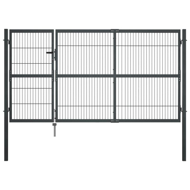 vidaXL Gartentor mit Pfosten Stahl 350×140 cm Anthrazit vidaXL Gartentor mit Pfosten Stahl 350×140 cm Anthrazit