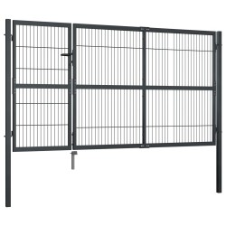 vidaXL Gartentor mit Pfosten Stahl 350×140 cm Anthrazit