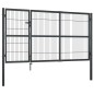 vidaXL Gartentor mit Pfosten Stahl 350×140 cm Anthrazit vidaXL Gartentor mit Pfosten Stahl 350×140 cm Anthrazit