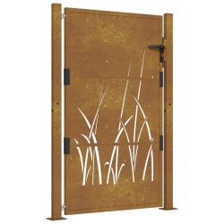 vidaXL Gartentor 105x155 cm Cortenstahl Gras-Design